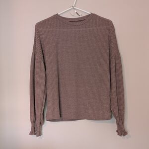 SHEIN Taupe Ribbed Knit Top, Size Small
